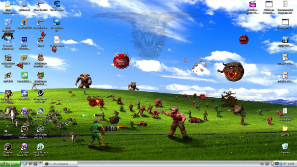 My Windows XP desktop for today. Вот...