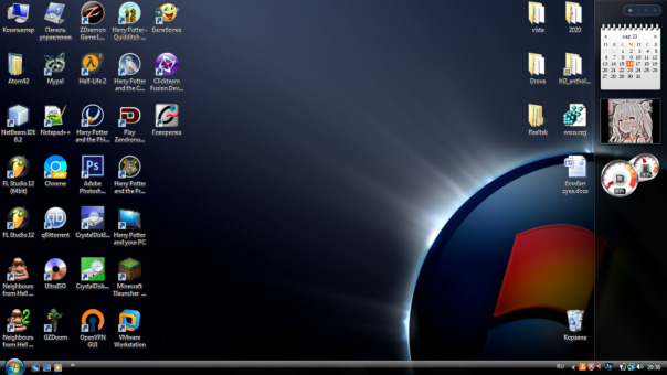 Мой рабочий стол и Windows Vista...